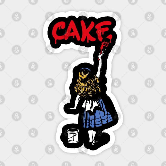 cake and red girl Sticker by j and r